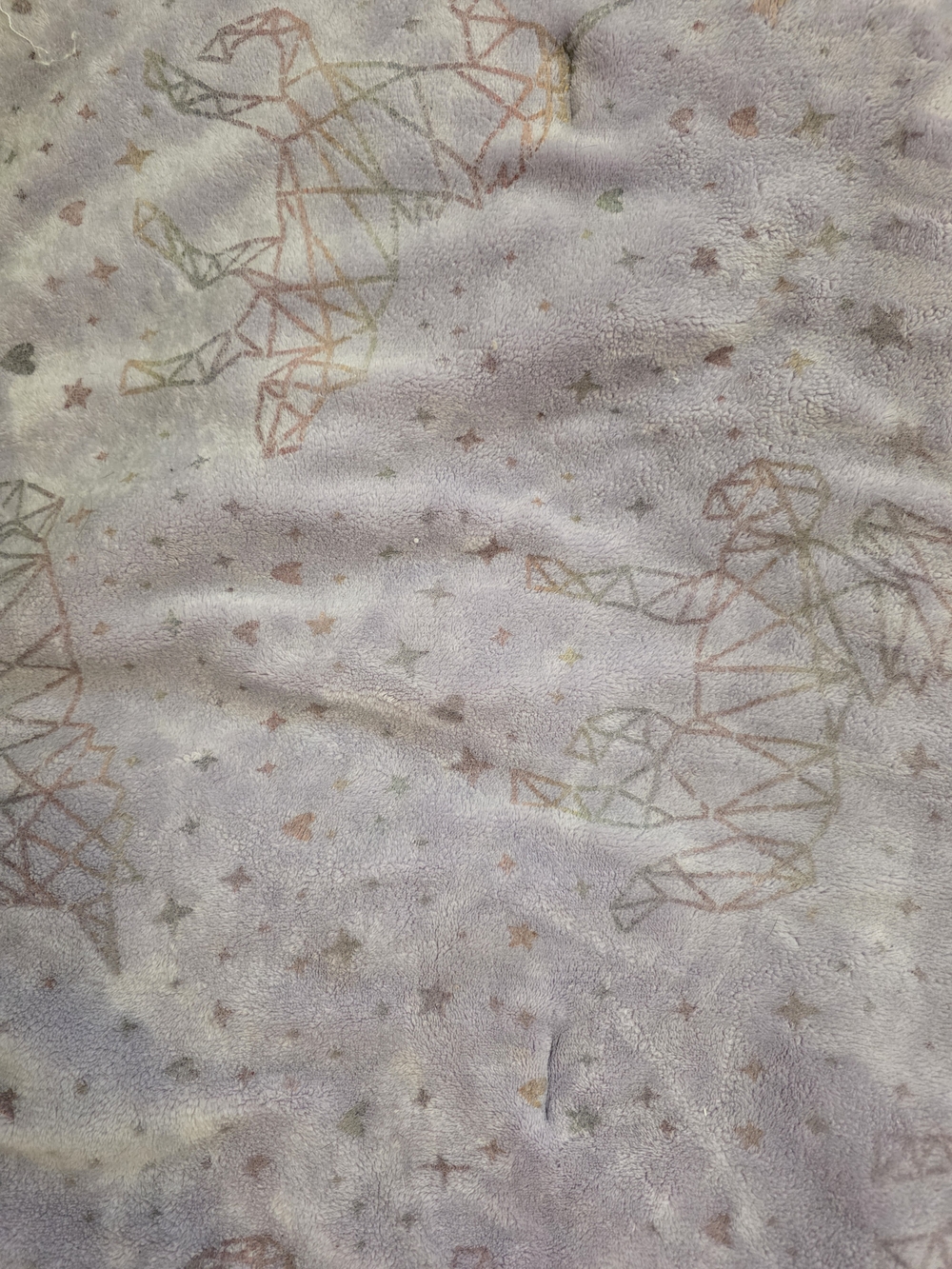 Plush Lavender Unicorn And Constellation Patterned Twin Comforter And Sheet